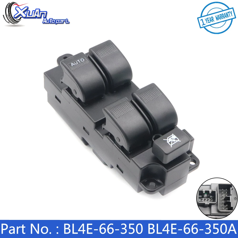 XUAN 16 Pins Front Left Electric Master Power Window Control Switch Lifter Button BL4E-66-350A For Mazda 6 2003-2012 BL4E-66-350