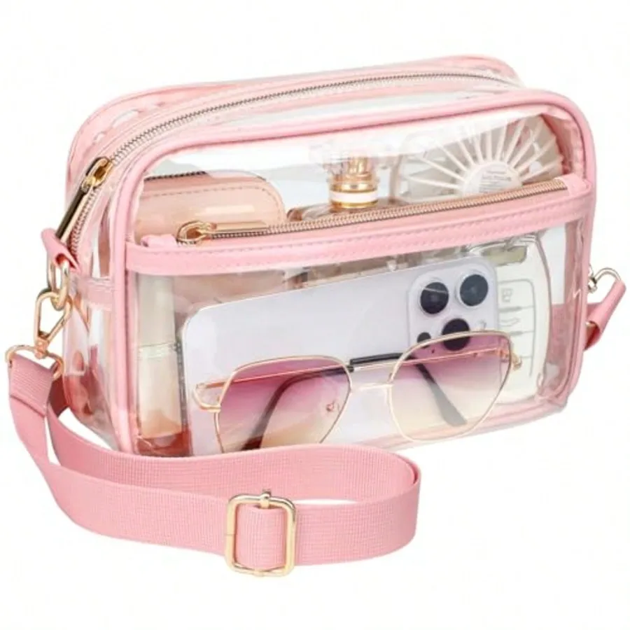 

Waterproof Transparent Women's Stadium Approved Crossbody Bag - For Game Day/Events/Sports