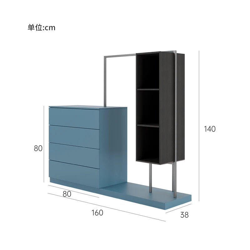 YY Storage Cabinet Simple Modern Chest of Drawer Storage Rack Combination Coat Rack