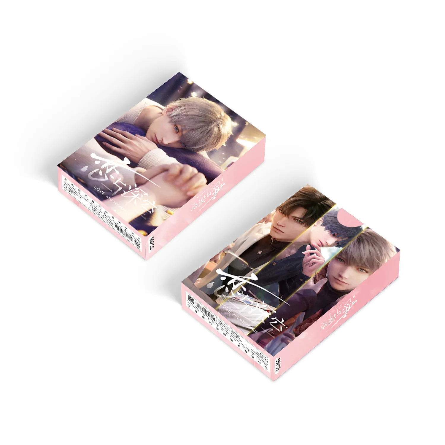 55 Pcs/Set Game Love And Deepspace Sylus Lomo Card Qin Che Personal Character Laser Glitter Photo Card Fans Collection Gift