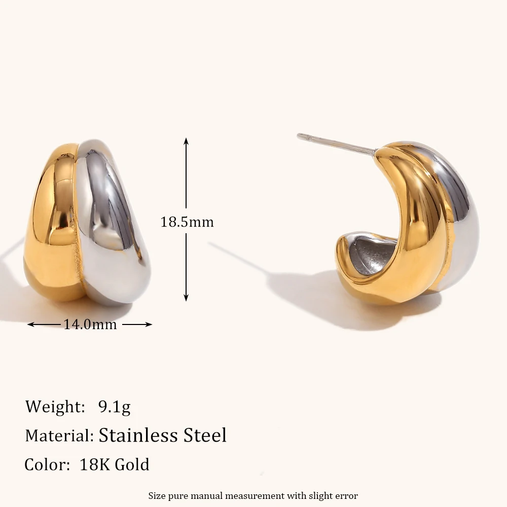 La. Muses Mini Banana C-shaped Stainless Steel Women Earrings Fashion Women's Waterproof Jewelry Gifts