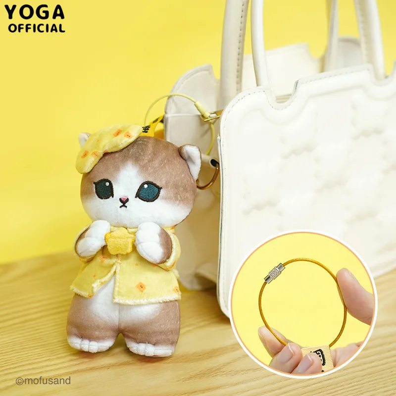 In Stock 13cm Genuine Mofusand Cat Fushandi Shark Cat One Week Status Series Plush Doll Pendant Keychain Bag Backpack Decoration