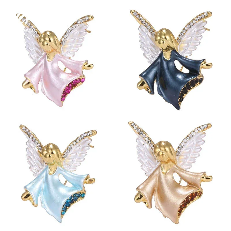 

European And American New Cartoon Cute Little Angel Brooch Fashion Gilded Badge Chest Flower Men/Women's Clothing Accessories