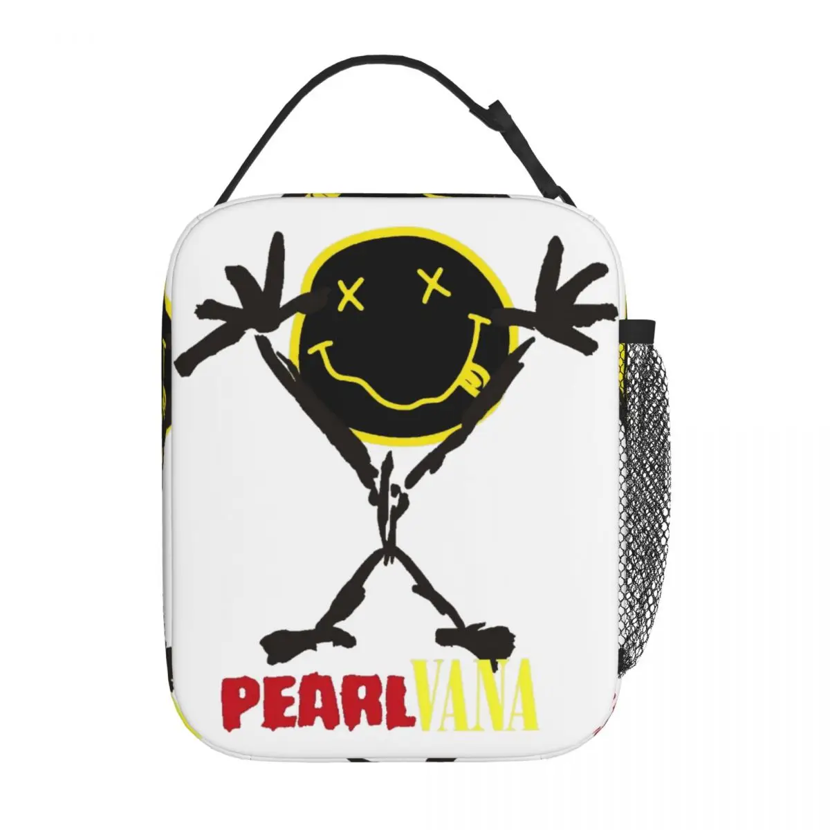 Parody Pearls Jam Band Thermal Insulated Lunch Bag for Office Smile Face Portable Bento Box Men Women Thermal Cooler Lunch Boxes