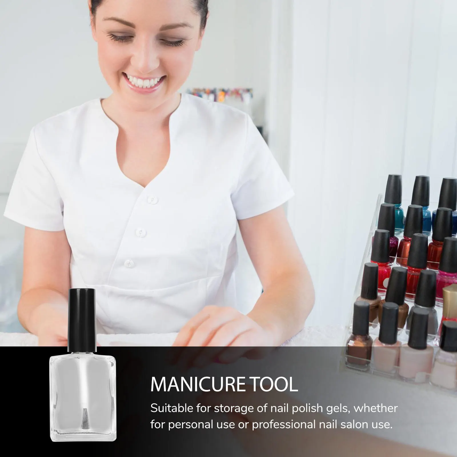 

20Pcs Leakproof Nail Polish Bottles Durable Glass PP Portable Empty Containers for Mixing Storing Gels Reusable Nail Gels Bottle