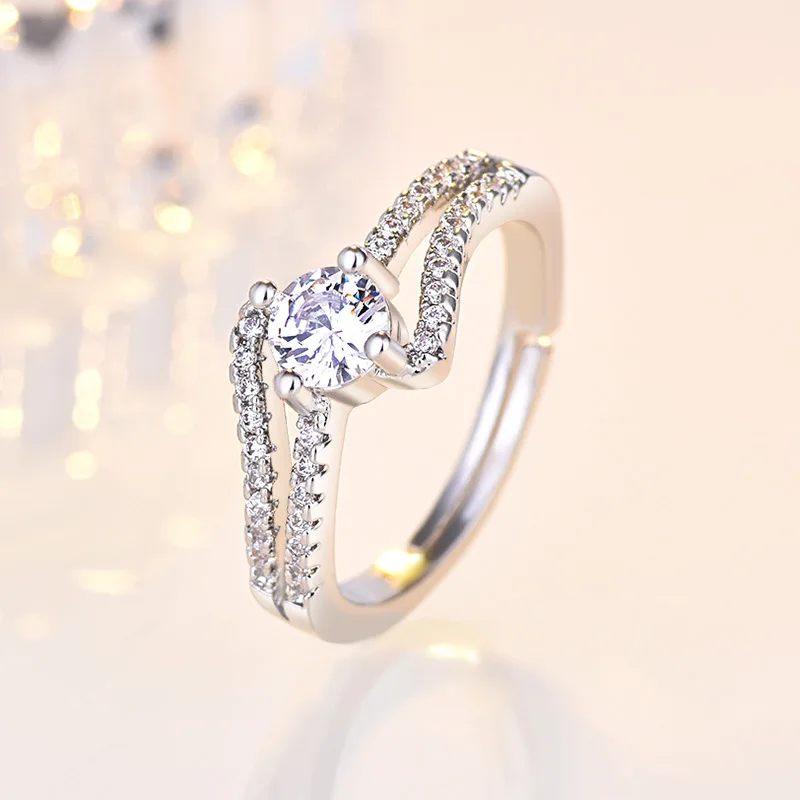 New 925 Sterling Silver Simple 5A Zircon Classics Rings for Women Cassic Wedding Engagement Wedding Bands Fine Jewelry Gift