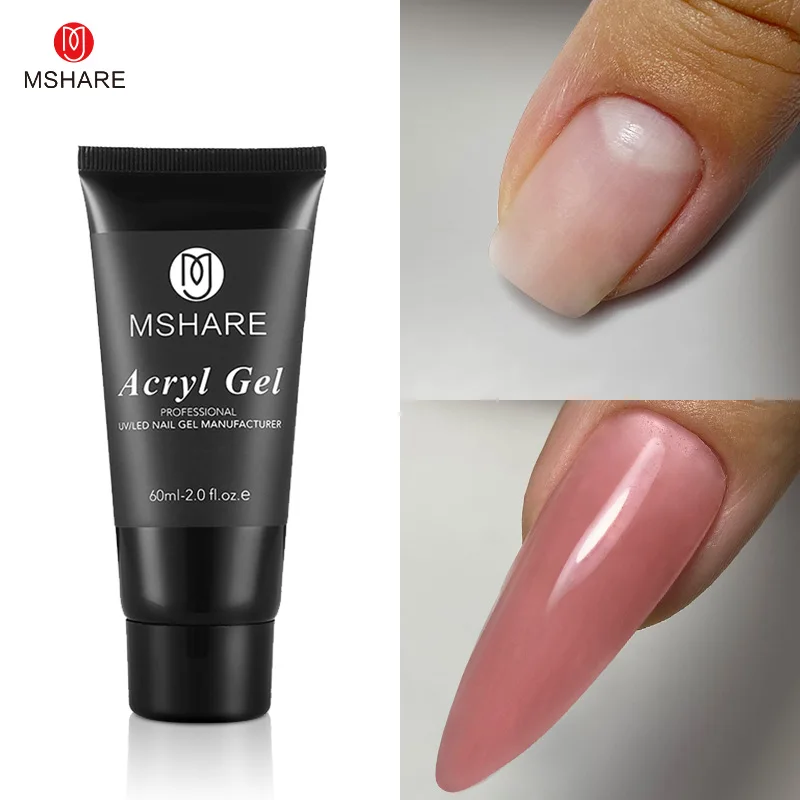 MSHARE Poly Nail Extension Gel TPO Hema Free Milky White Nails 60g Nail Extension Camouflage Quick Building Finger 60ml image 3