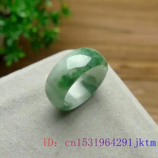 Grün Jade Ring Natürliche Edelstein Jadeit Handwerk Schmuck Geschnitzte Charme Amulett Mode Chinesische Geschenke