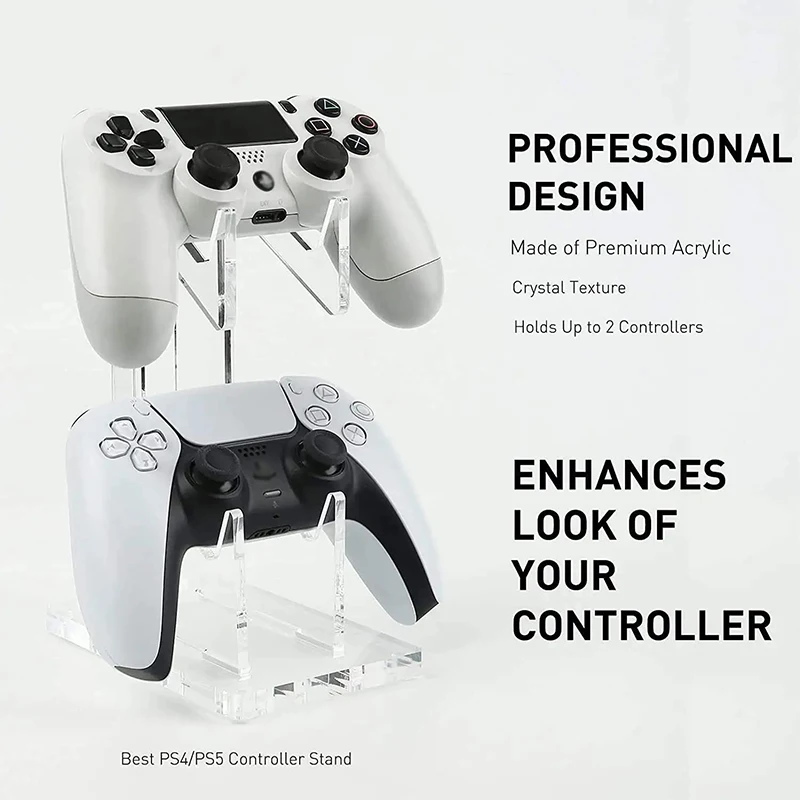 

Aolion Universal Dual Controller Stand For PS5 PS4 Desk Controller Transparent Acrylic Holder Gamepad Joystick Mount For Xbox