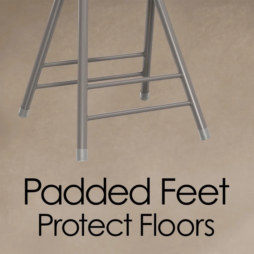 Backless Folding Stool com 225lb Capacidade, Inglaterra Branco, 18 em