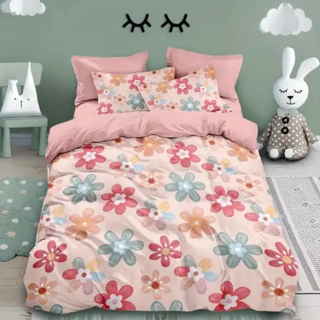 الدوبامين الملونة الأزهار رومانسية غطاء لحاف الملكة الملك الحجم الربيع الأزهار نمط طقم سرير غرفة ديكور 3 قطعة مجموعة لا لحاف