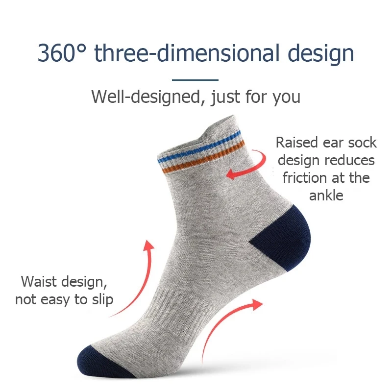 5 Paare/los Hohe Qualität Männer Sport Socken Herbst Und Winter Mode-Business Marke Einfarbig Atmungsaktive Baumwolle Casual Socken