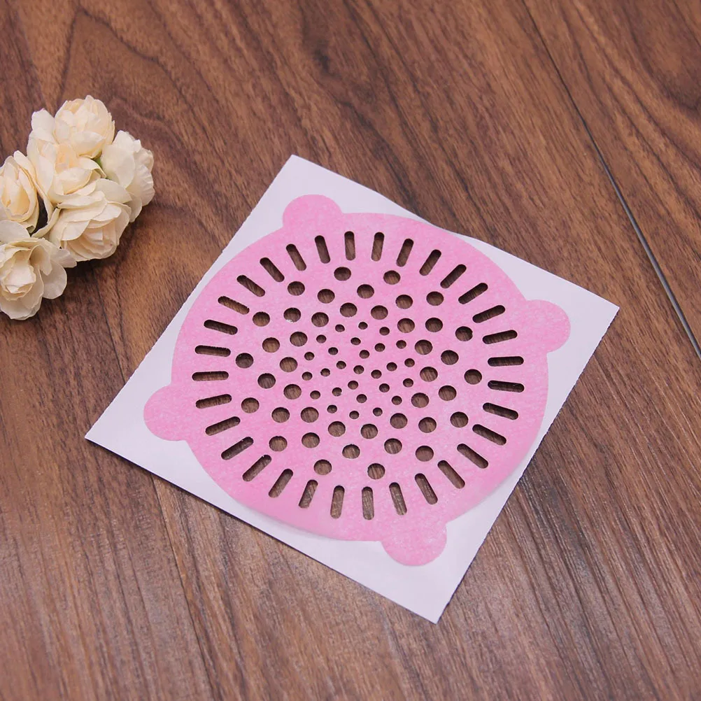 20Pcs Disposable Floor Drain Hair Filter Stickers Anti-Blocking Shower Sink Sewer Drain Hole Filtering Sticker