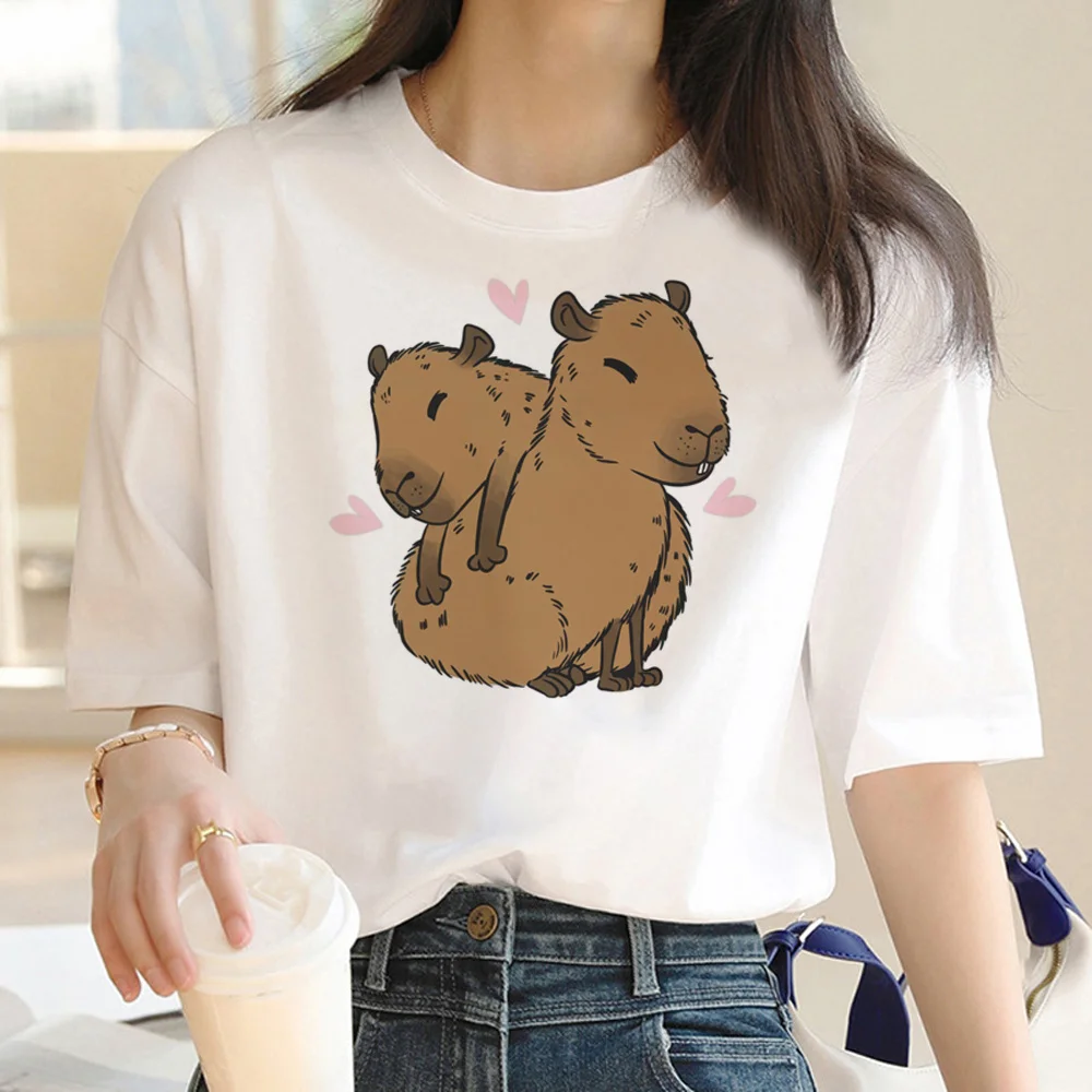 

Capybara t-shirts women manga comic t shirt girl designer anime y2k clothing