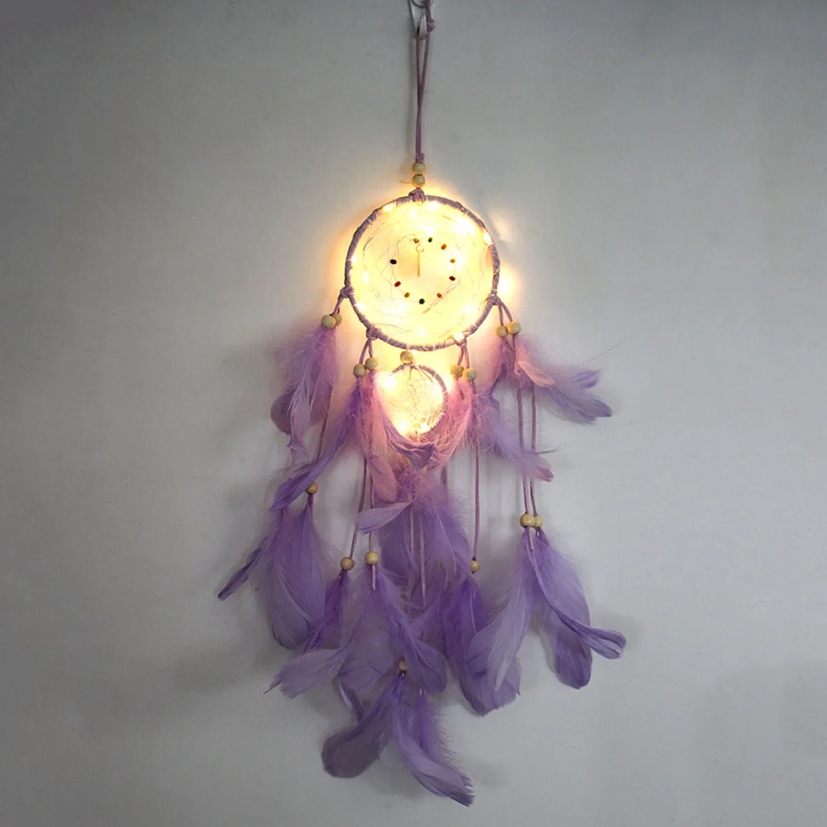 

Creative Dreamcatcher Hanging Decor Lamp With Button Non-Toxic Long-Lasting Exquisite Drop For Bedroom