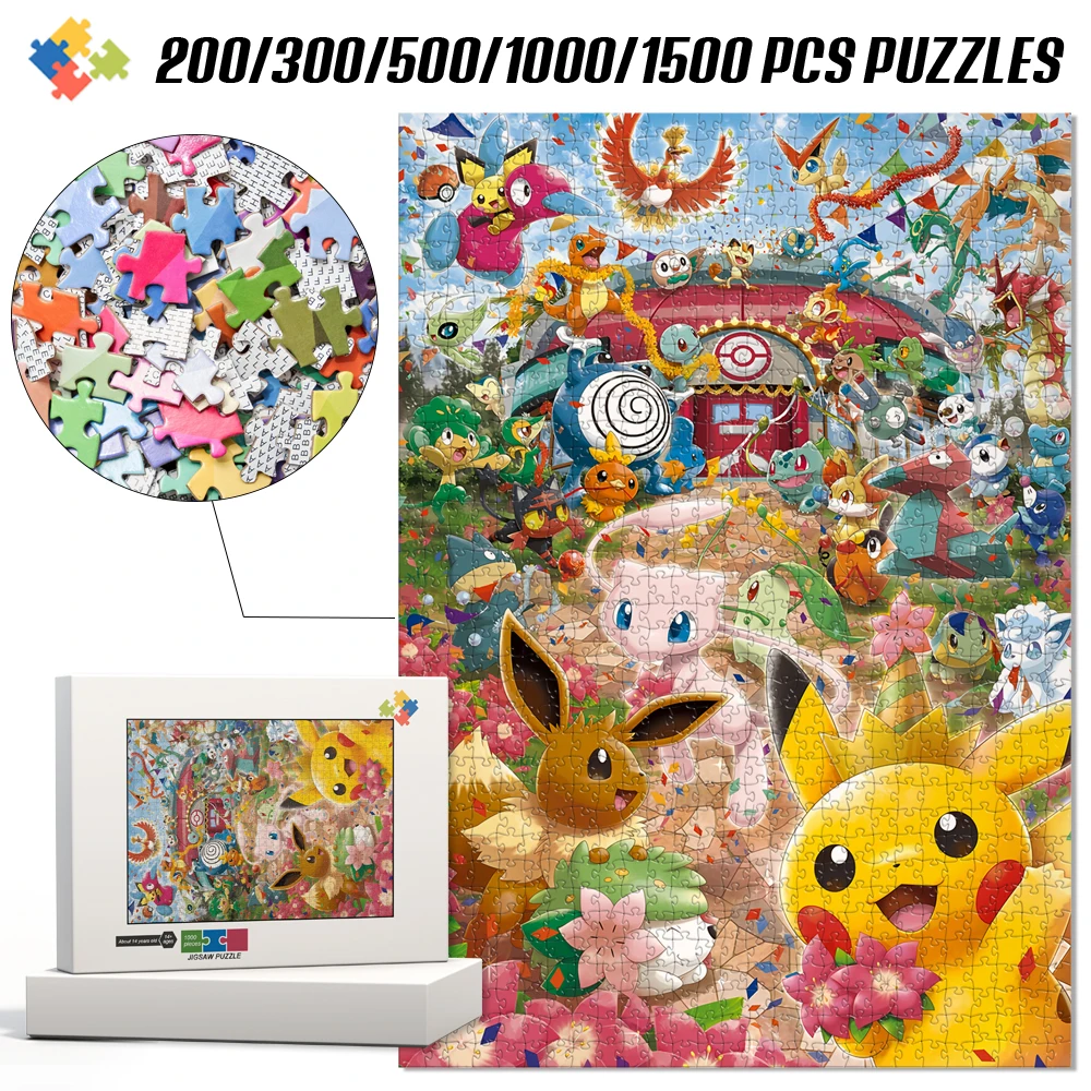 

Pokemon Cartoon Jigsaw Puzzles 1000 Pieces Wooden Puzzle Educational Toys for Kids Adults Brain Teaser Board Game Wall Art Decor
