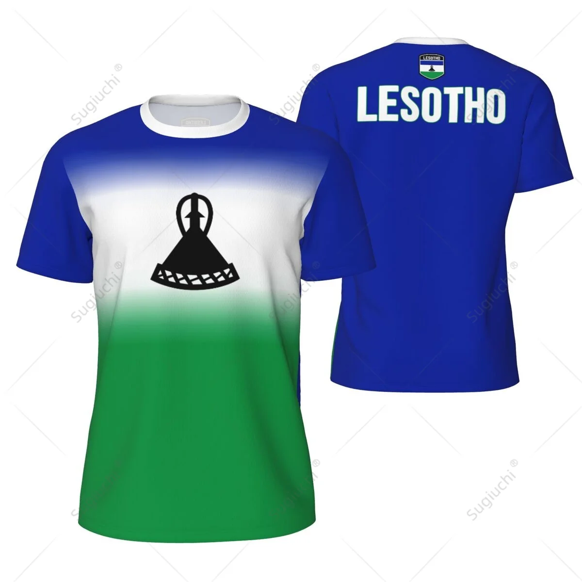 Sports Mesh T-shirt Lesotho Flag For Running Bike Soccer Tennis Football Fitness Tees 3D Printed Custom