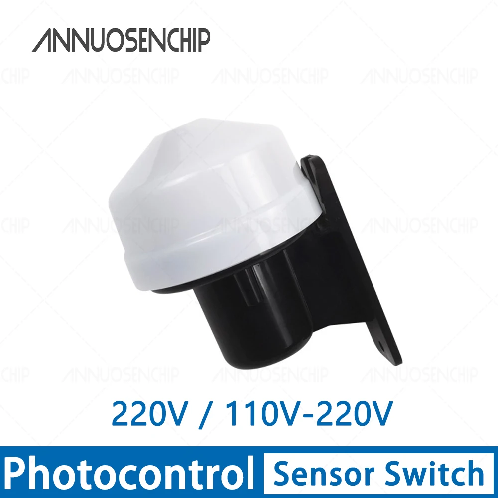 220V Outdoor Waterproof Dustproof Street Light Photocell Sensor Switch Intelligent Auto Light Control for Security Lighting