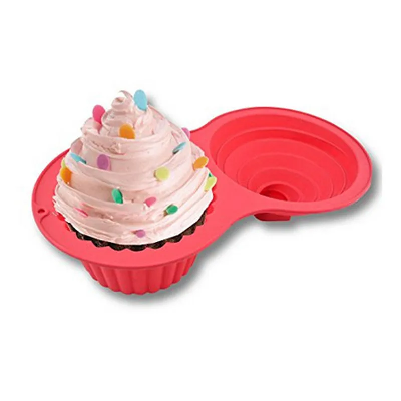 3D Giant Silicone Cupcake Mold Muffin Cup Mousse Cake Silicone Mold Large Cupcake Mould For Baking Gian Cupcakes Pan Cake Tools