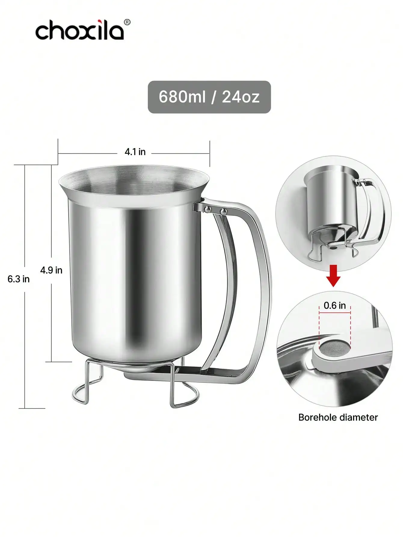 1pc Creamer, batter machine, stainless steel batter dispenser, Cake pancake batter funnel, batter separator