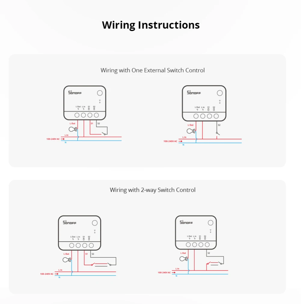 1-10pcs SONOFF ZBMINIL2 Zigbee DIY Smart Switch Module No Neutral Wire Required Smart Home Smartthings Alice Alexa Google Home