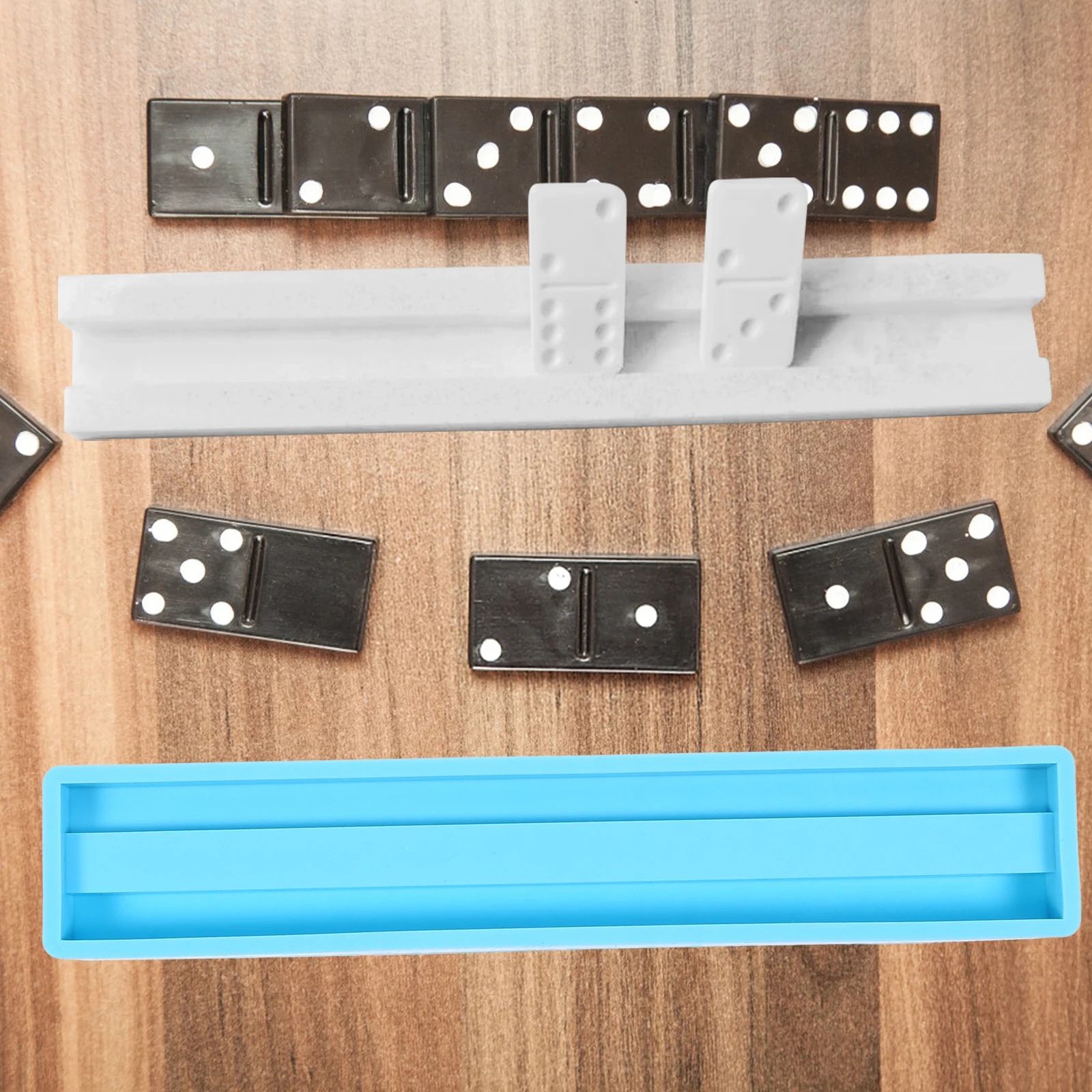 DIY Domino Opslag Stand Mold Flexibele Siliconen Hars Gietvorm voor Domino Rack Organizer Houder Art Craft Supplies