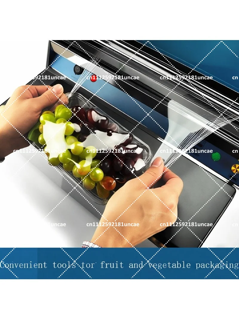 Commercial Plastic Wrap Sealing Machine for Fresh Fruit Vegetable Food Packaging with Cutter
