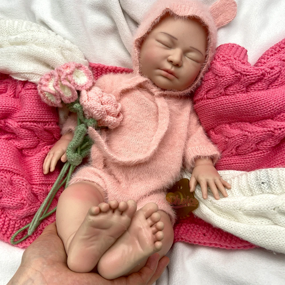 22-calowa silikonowa lalka reborn dziewczynka z pełnym ciałem, może używać smoczków, realistyczna lalka noworodek, miękka, wodoodporna, prezent urodzinowy