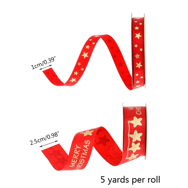 Christmas Decoration Polyester Ribbon DIY Sewing Green White Red Ribbon