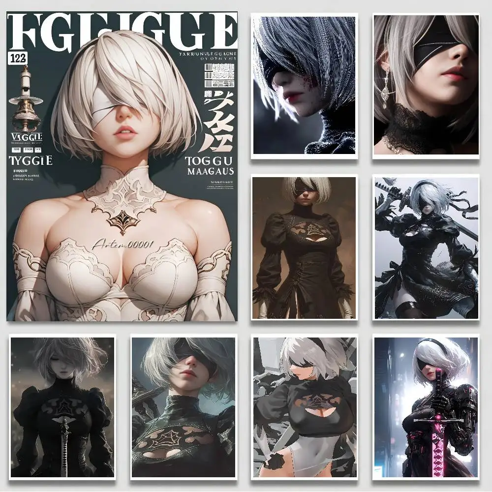 Minimalistisches bedrucktes Poster von NieR Automata für Heimdekoration, Wohnzimmer, Schlafzimmer, Arbeitszimmer, dekorative Malerei HD