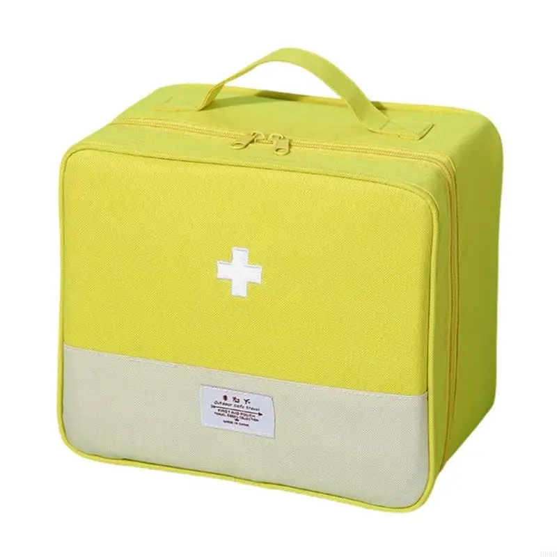 حقيبة تخزين للإسعافات الأولية ذات سعة كبيرة مع تصميم مقاوم للماء ومضاد للسقوط للمنزل والسفر والتنزه والتخييم وحماية السلامة H8WD