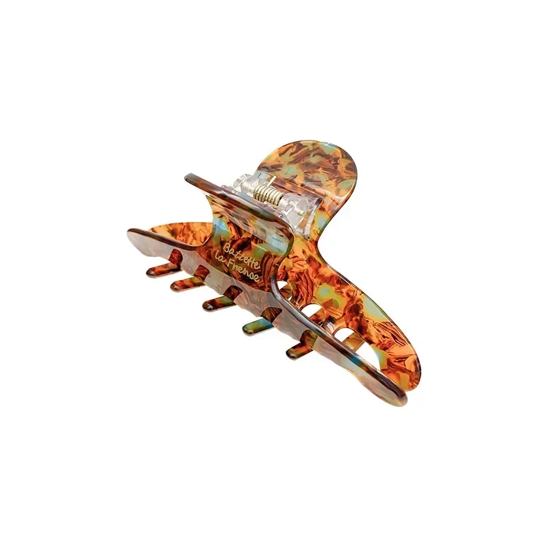 New Fashion acetato Back Spoon Pan Hair Clip Shark da donna High End Retro Simple Hair Clip accessori Light Luxury Grab Clip