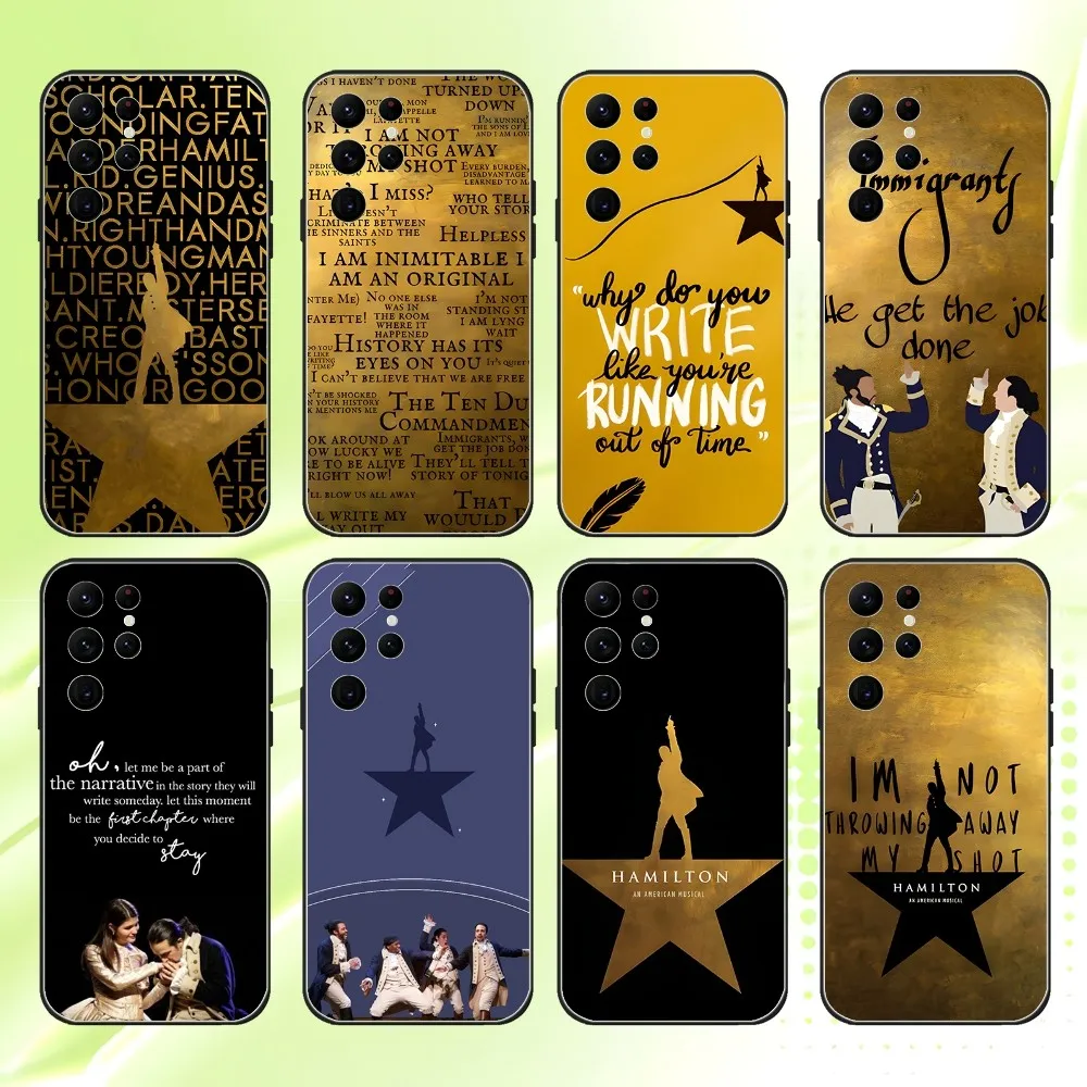 

Hamilton Musical Lyrics Phone Case For Samsung S 25,24,23,22,30,21,10,9,Ultra,Plus,Lite,FE,4,5G Black Soft Case