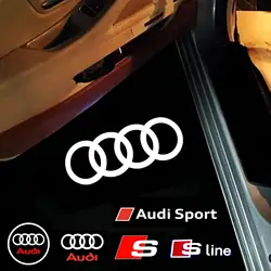 2 For Audi Sport S line A1 A4 B5 B6 B7 B8 Q3 Q5 SQ5 Q7 A6 C5 C6 C7 A1 A3 8V V8 8P TT A5 A7 A8 S5 Led Car Door Light Logo Styling