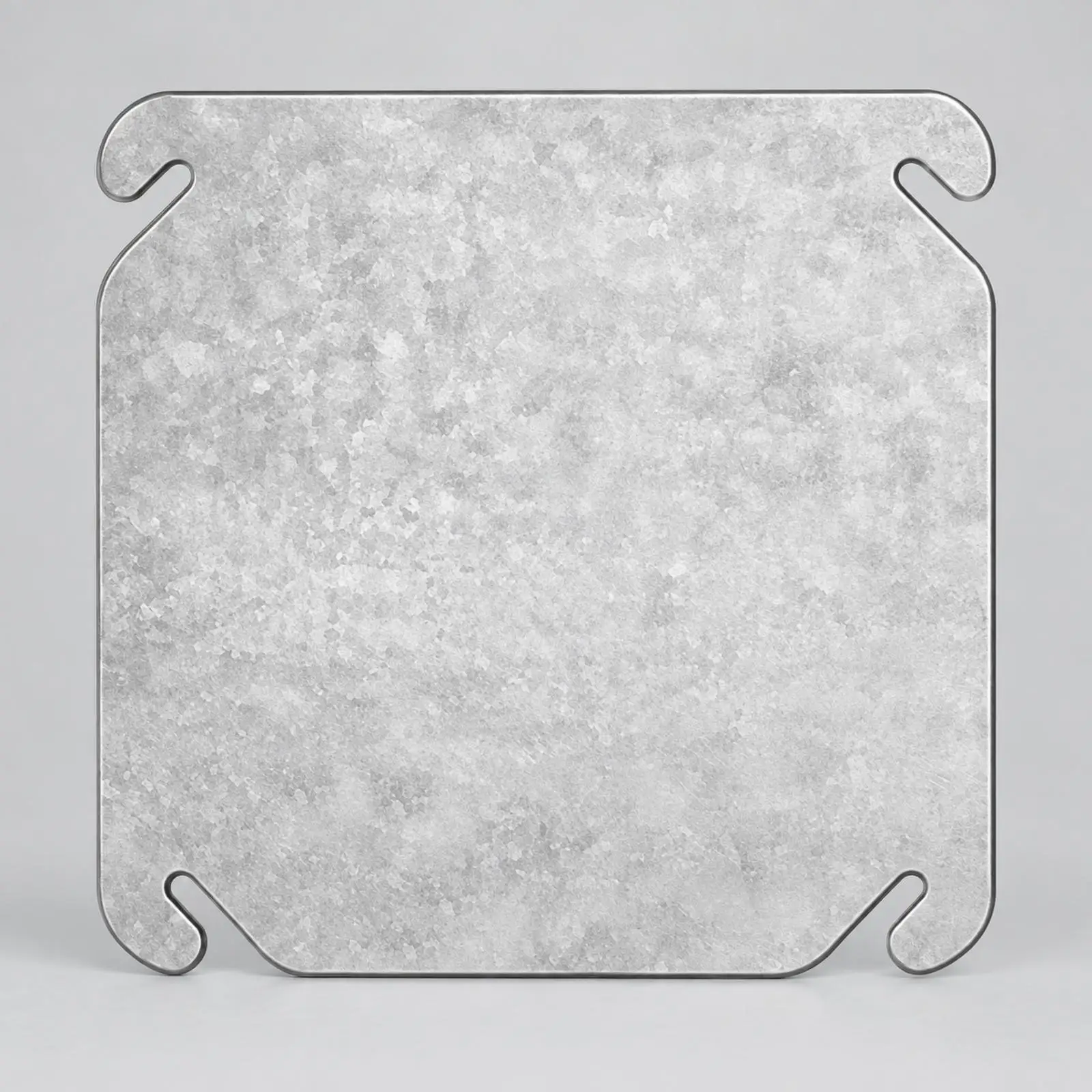 Square Junction Box Cover Galvanized Steel Blank Plate with Angled Mounting Holes for Electric Box