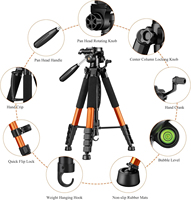 187cm 73.6'' Adjustable-height Lightweight 360°Rotatable Zomei Aluminum Tripod for Professional Camera Canon Nikon Mobile Phone