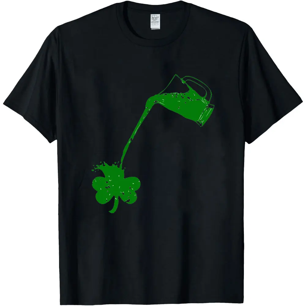 Funny Beer St Patricks Day Holiday MEN T-Shirt Irish Unisex Short Sleeve Shirt Beer Shamrock Graphic Tshirts Holiday Clothing