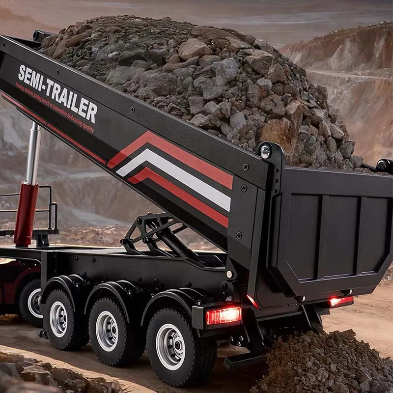 1:18 Simulation Semi-Trailer Body 509D For RC Tractor Truck 1501 Dump Truck Bucket Desktop Collection Modle Toy Adult Men Gift