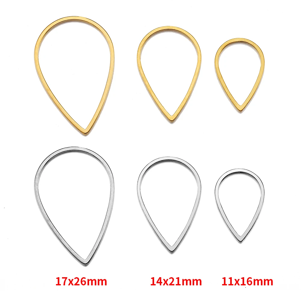 20pcs Stainless Steel Teardrop Charms Pendants Gold Plated Waterdrop Ear Drop for Earrings Earwire Ear Studs Jewelry Making DIY