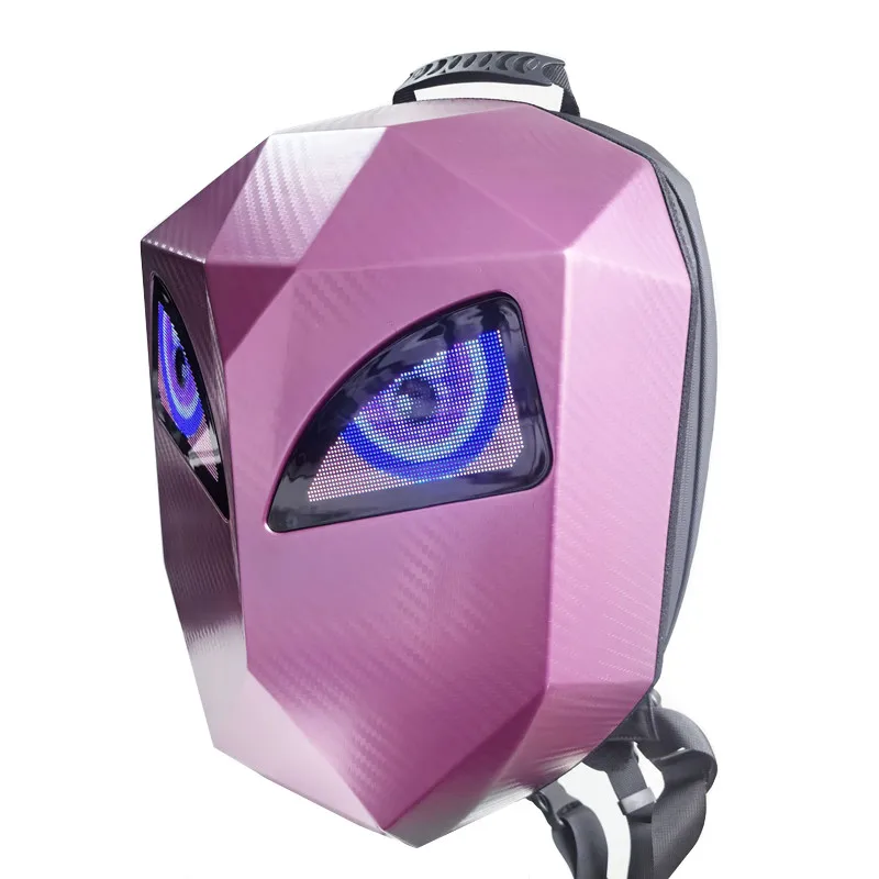 Led Backpacks Rider Motorcycle Helmet Backpack Cool Travel Backpack Screen Light Up Eyes School Bags Rugzak mochila bolsa bag
