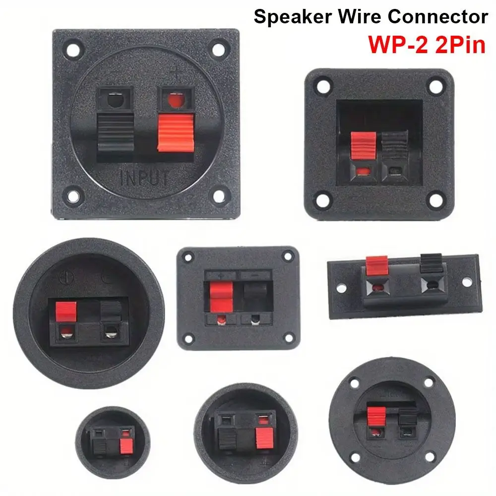 1Pcs WP-2 2Pin Speaker Wire Connector Dual-Position Red Black Audio Speaker Cable Clip Audio Socket Junction Box Wiring Buckle