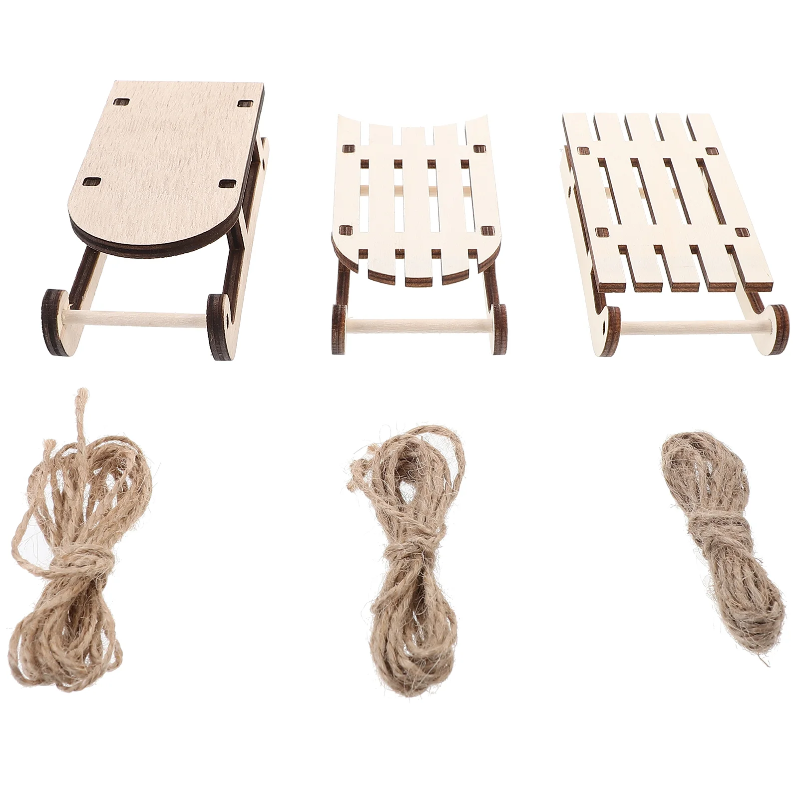 12 Uds. Adornos navideños para trineo, decoraciones para exteriores, trineo en blanco, adorno de madera de álamo, artesanía sin terminar