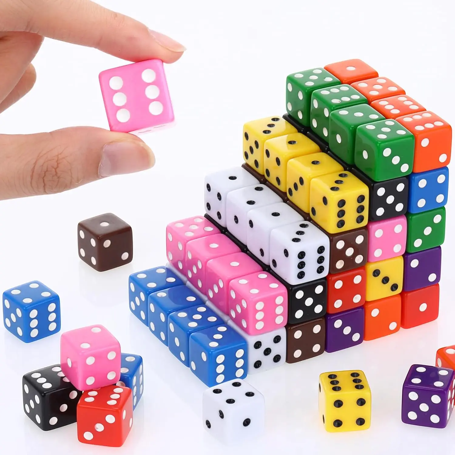 

19 mm Casino Style Craps Dice Sets Acrylic Large D6 Opaque Dice Bulk Board Games Birthday Theme Party Supply 6Pcs Board Games