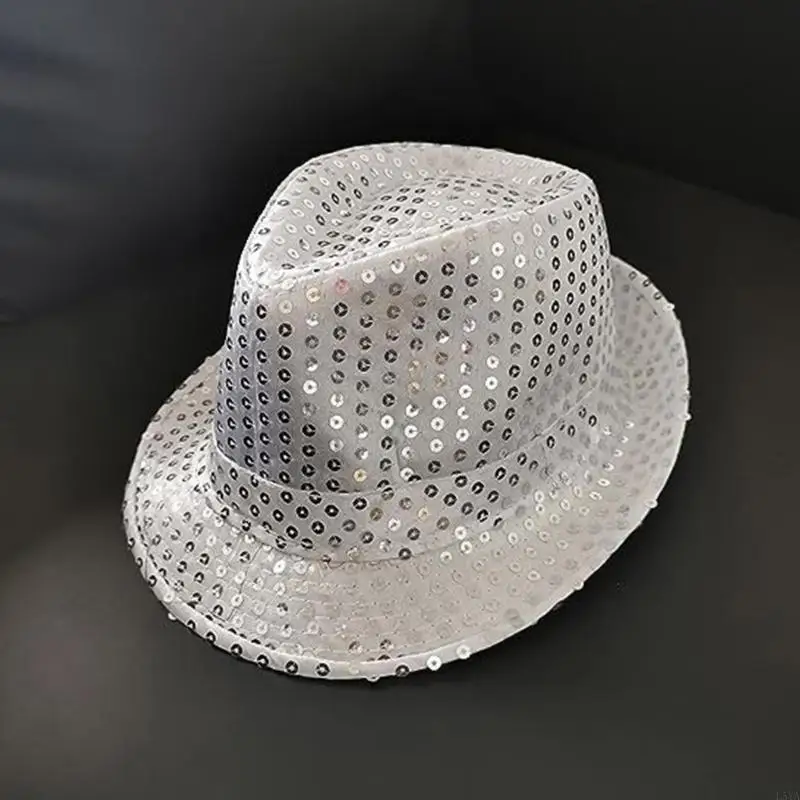 

L5YA Glinting Disco Hats for Women Men Panama Hat Glitter Party Summer Panama