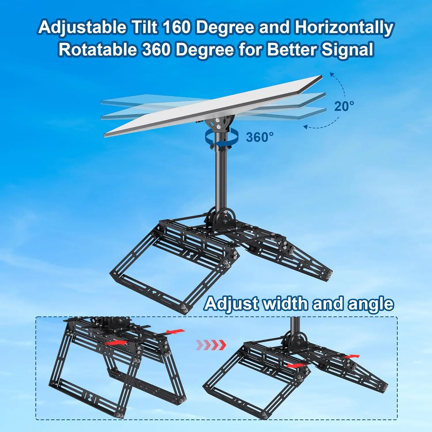 Starlink ajustável telhado ridge montagem beciety starlink kit de montagem adaptador estrela link pólo antena montagem para starlink gen3