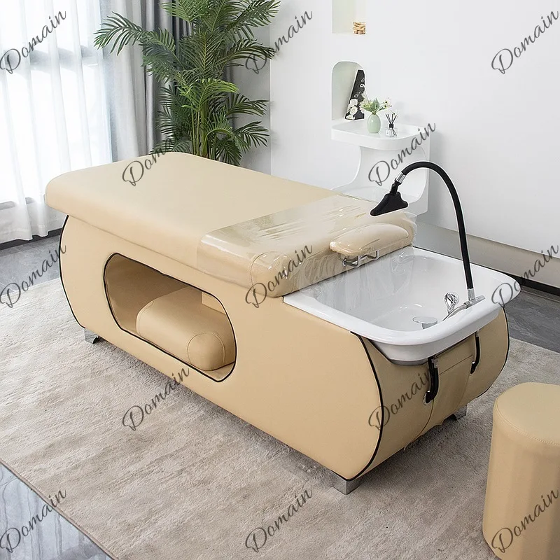 Ceramic Basin Head Spa Shampoo Bed Water Circulation Steam Hair Salon Barber Beauty Thai Massage Chair