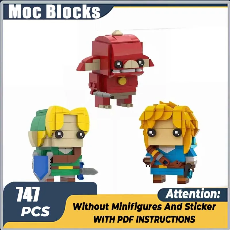 

Строительные блоки MOC, известные игры, дикое дыхание, ссылка Bokoblined Brickheadz, аниме-фигурки, кирпичи, модель игрушки для образовательных подарков