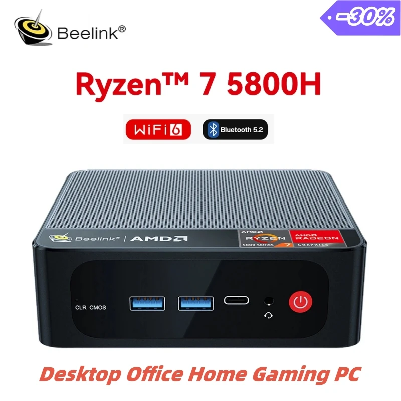 Beelink SER5 Pro AMD Ryzen™ 7 5800H MINI PC Windows 11 Pro DDR4 32GB 500GB NVMe SSD Wifi6 BT5.2 Desktop Office Home Gaming PC