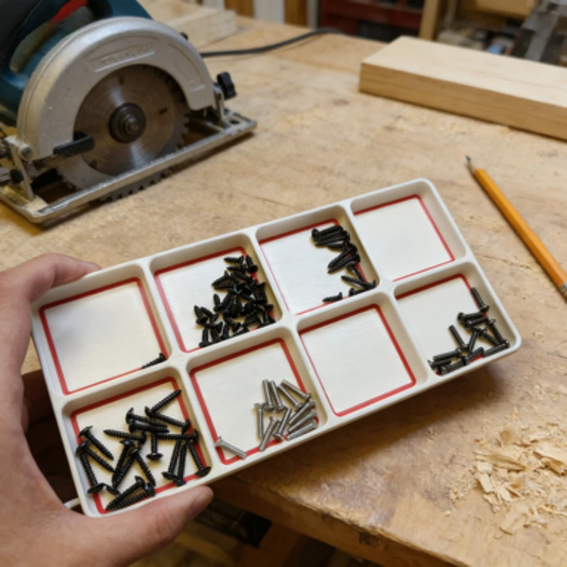 8 Grid Anti-Lost Screw Storage Tray Divided Hardware Organizer For Electronic Repair Woodworking Small Parts Sorting Tool