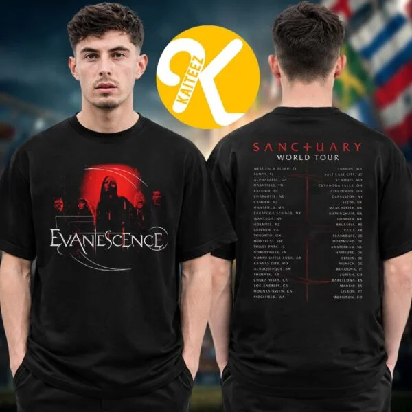 2026 Evanescence World Tour Commemorative Group Photo Logo Pattern Double-sided  Comfortable T-shirt Y2k Ins